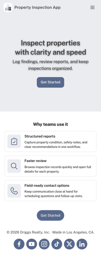 Property Inspection App Template