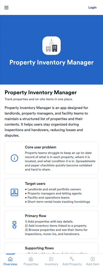 Property Inventory Manager App Template