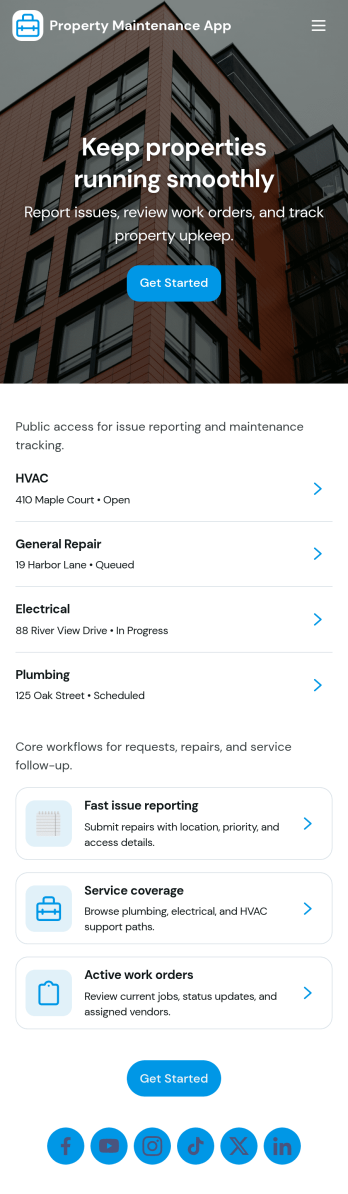 Property Maintenance App Template