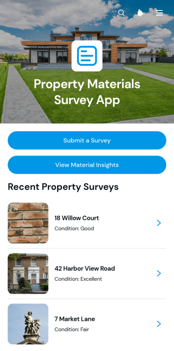 Property Materials Survey App Template