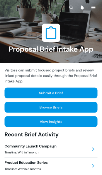 Proposal Brief Intake App Template