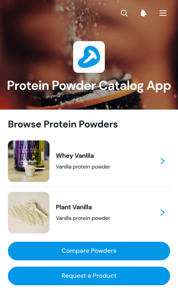 Protein Powder Catalog App Template