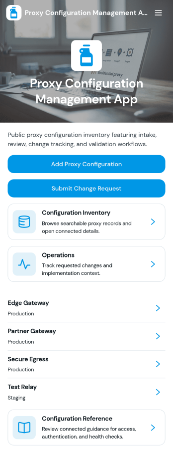 Proxy Configuration Management App Template