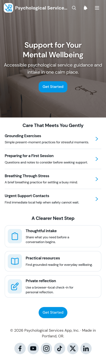 Psychological Services App Template