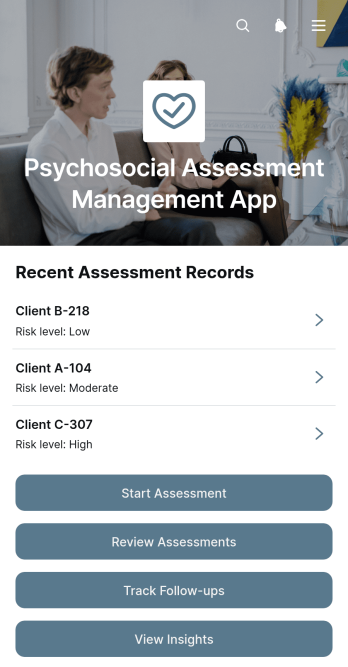 Psychosocial Assessment Management App Template