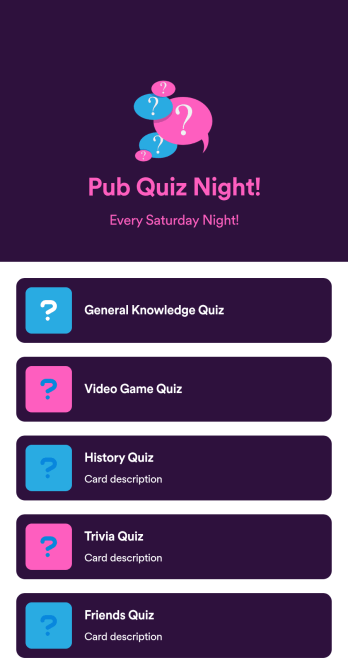 Pub Quiz App Template