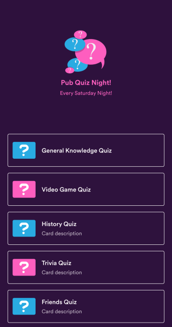 Pub Quiz App Template