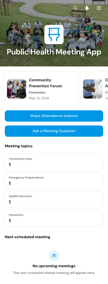 Public Health Meeting App Template