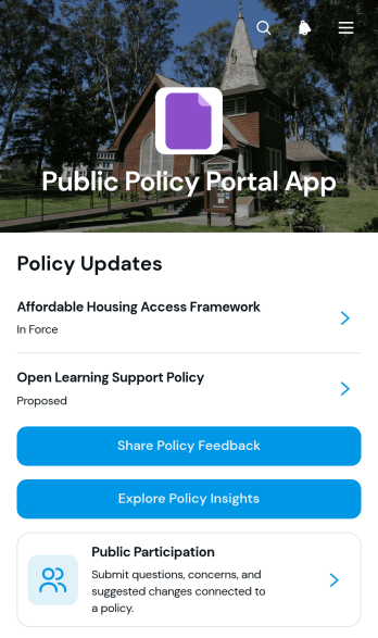 Public Policy Portal App Template