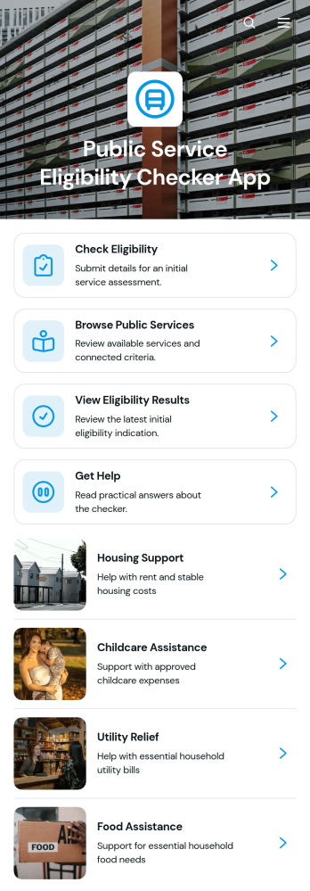 Public Service Eligibility Checker App Template