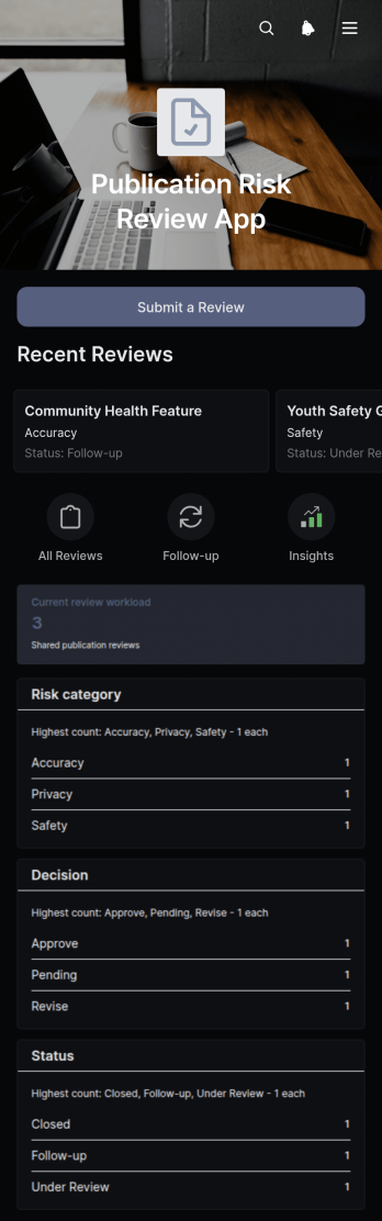 Publication Risk Review App Template