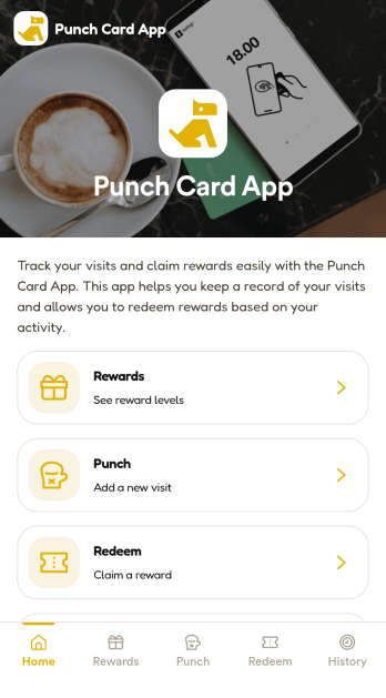 Punch Card App Template