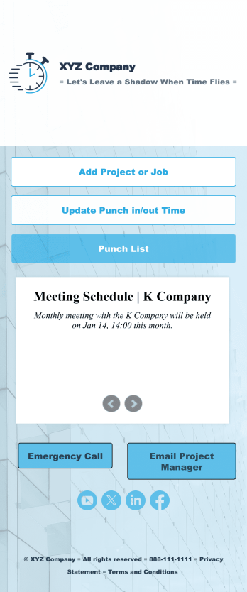 Punch In Out Timesheet App Template