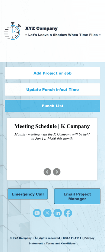 Punch In Out Timesheet App Template