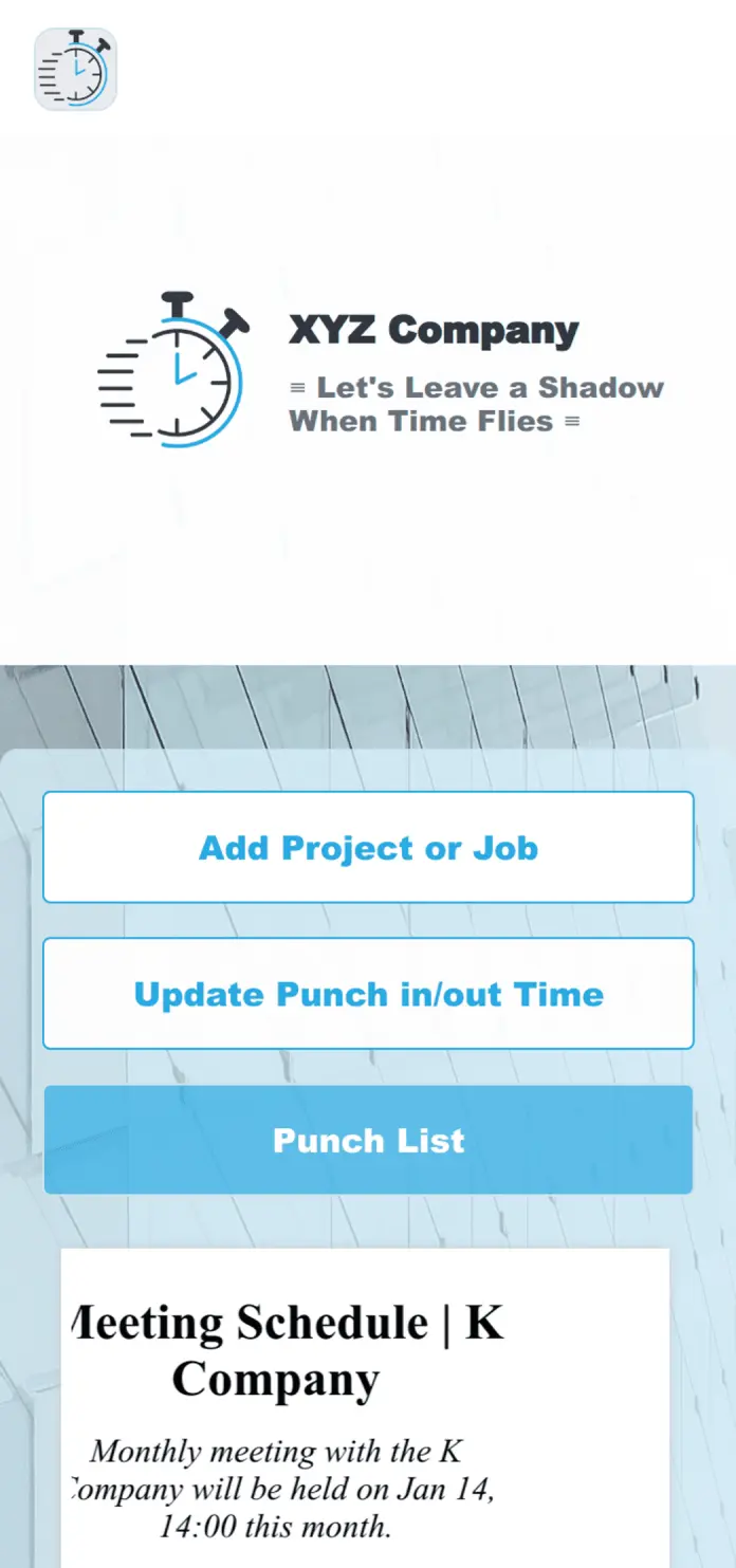 Punch In Out Timesheet App