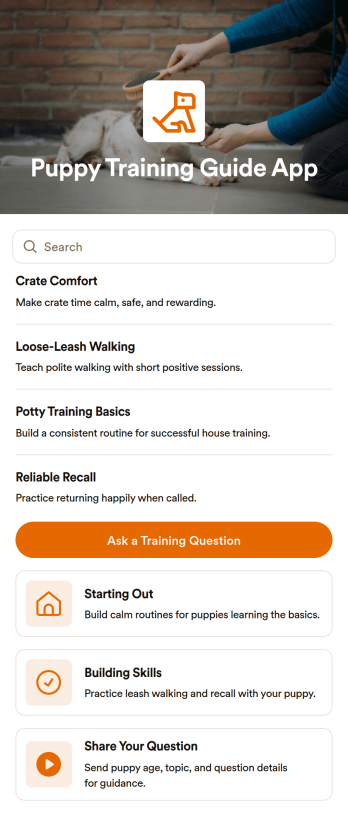 Puppy Training Guide App Template