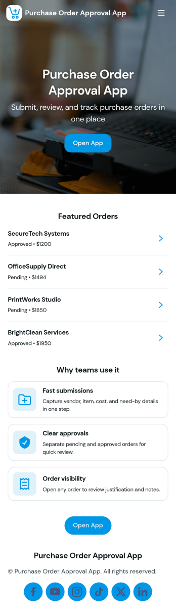 Purchase Order Approval App Template
