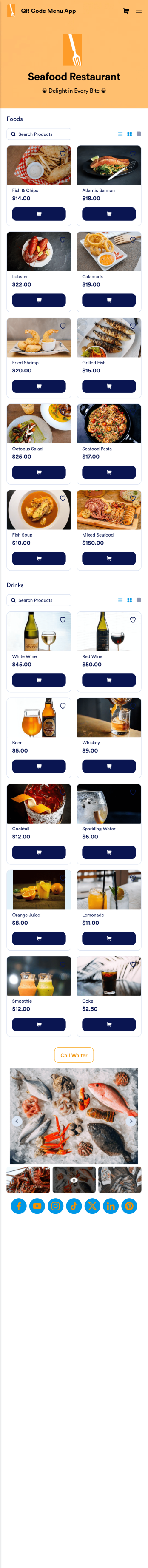 QR Code Menu App Template