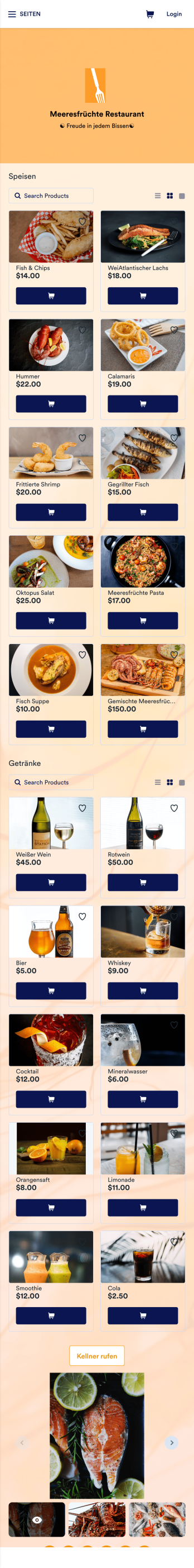 QR Code Speisekarte App