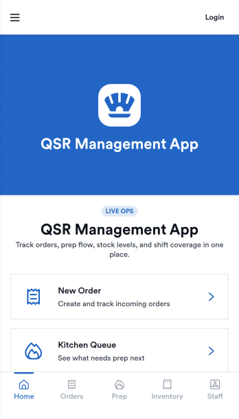 Qsr Management App Template