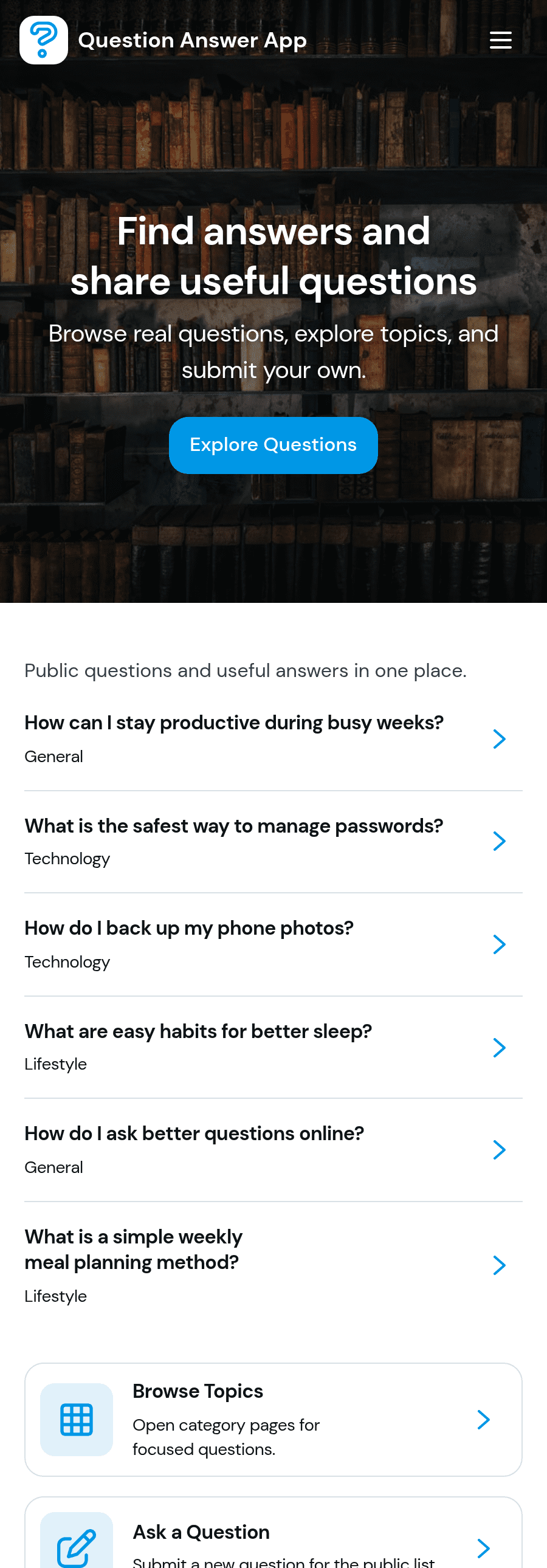 Question App Answer Question Answer App Template | Jotform