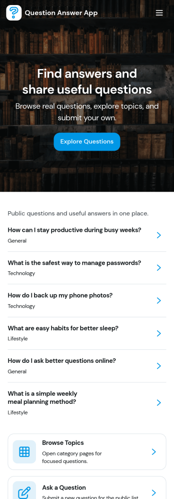 Question Answer App Template