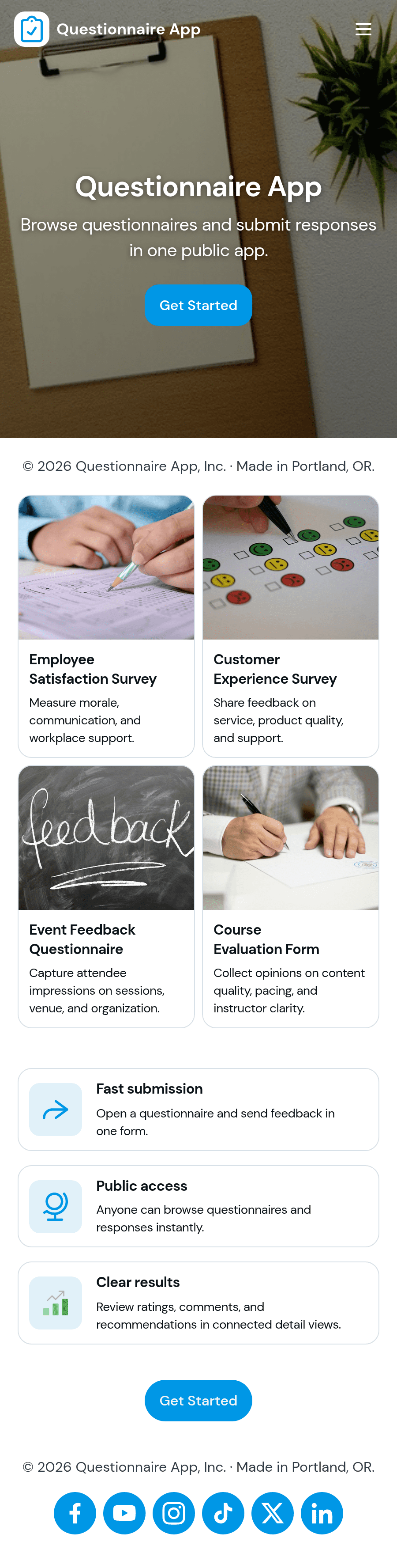 Questionnaire App Template | Jotform