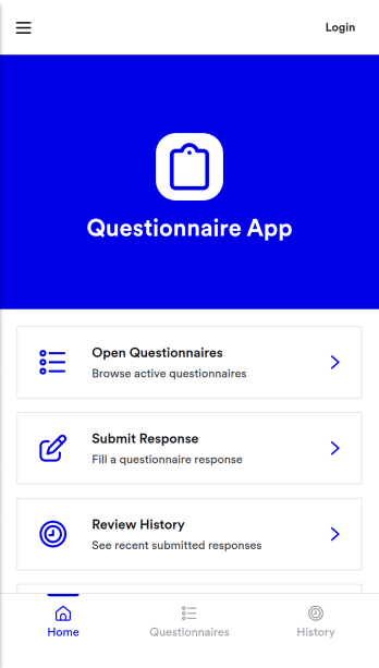 Questionnaire App Template
