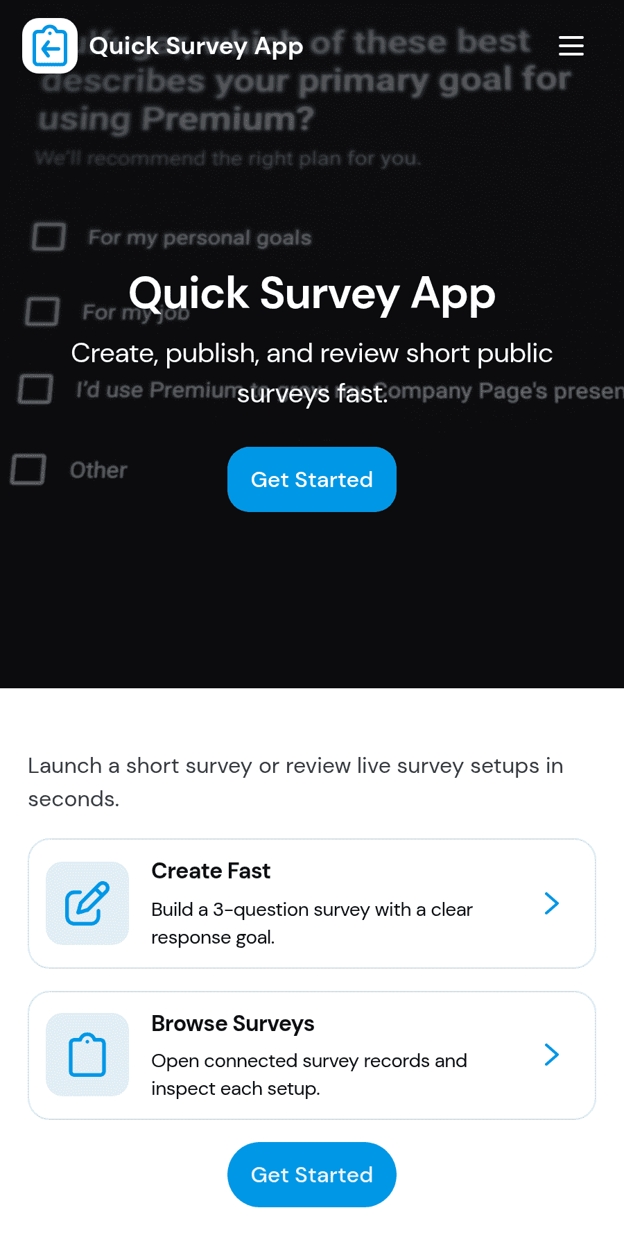 Quick Survey App Template | Jotform