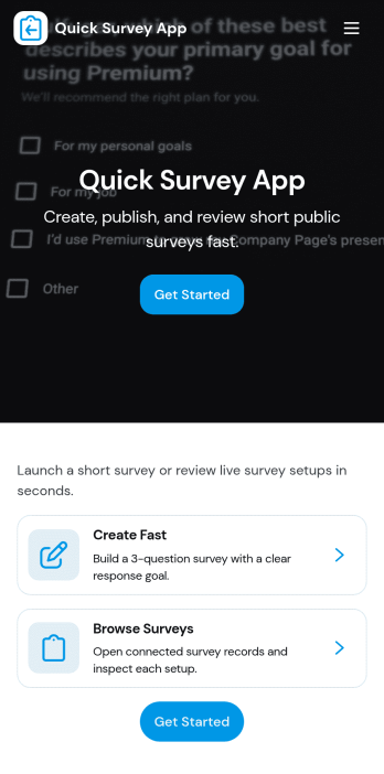 Quick Survey App Template