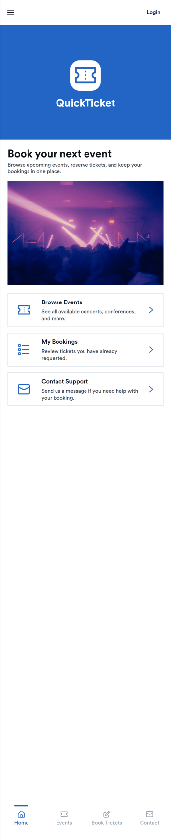 QuickTicket App Template