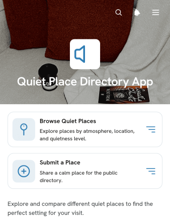 Quiet Place Directory App Template
