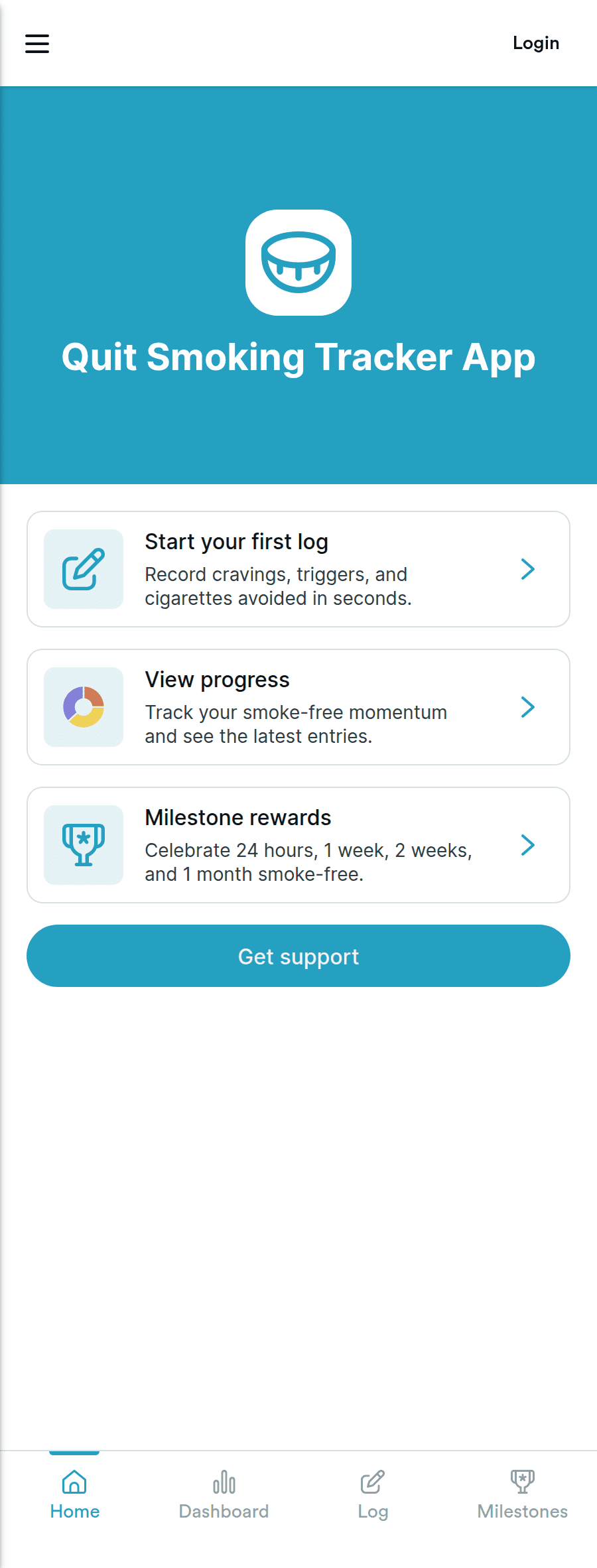 cigarette tracker app Quit Smoking Tracker App Template