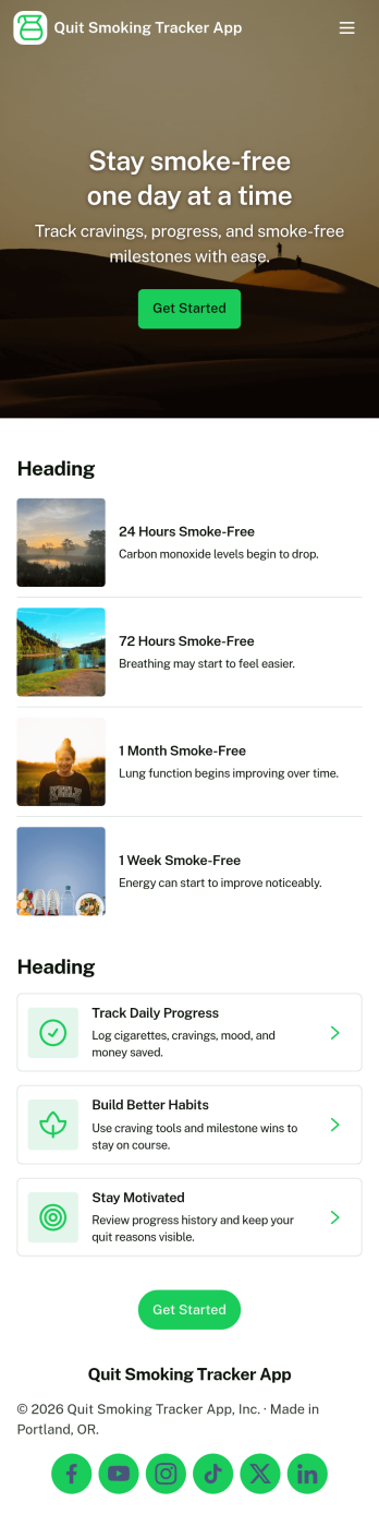 Quit Smoking Tracker App Template
