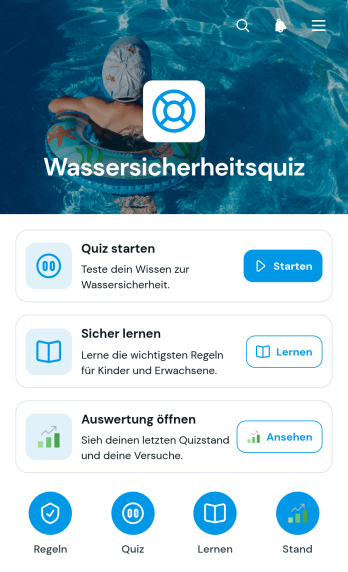 Quiz-App zur Wassersicherheit