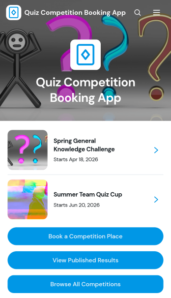 Quiz Competition Booking App Template