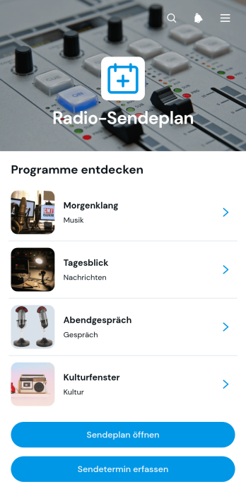 Radio Show Schedule App