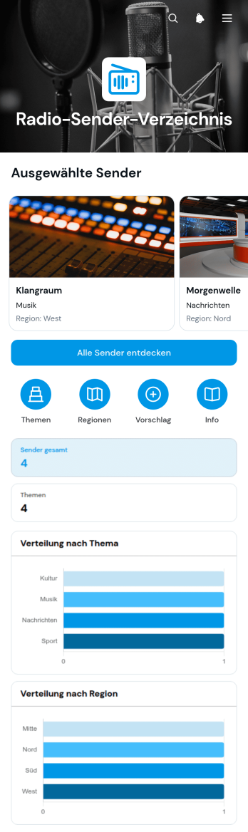 Radiosenderverzeichnis-App