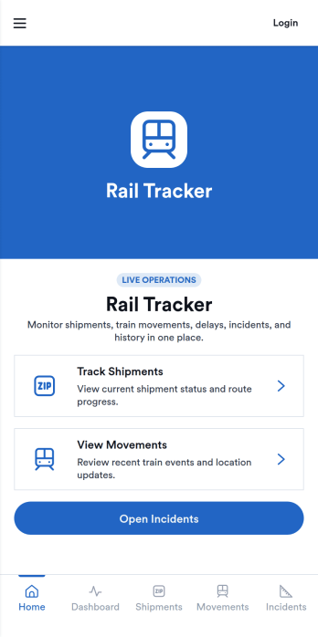 Rail Tracker App Template