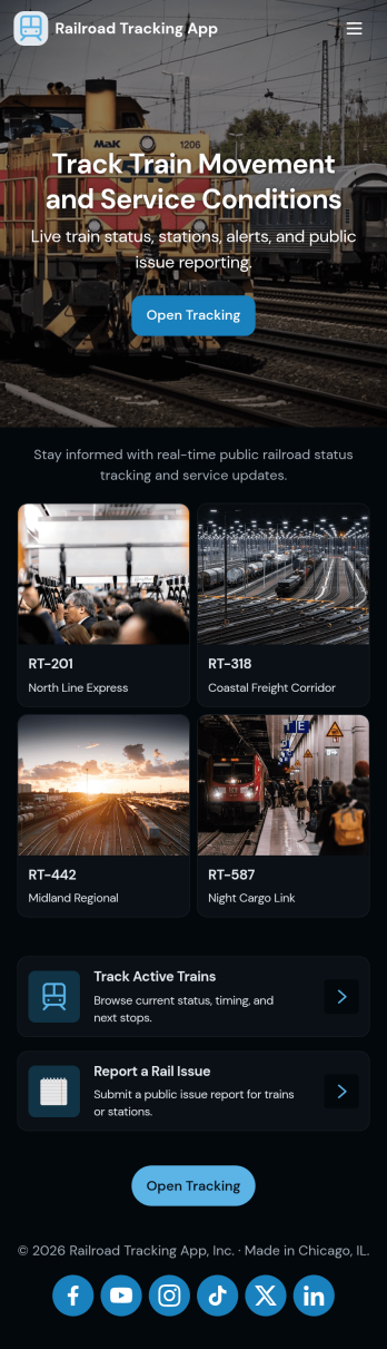 Railroad Tracking App Template