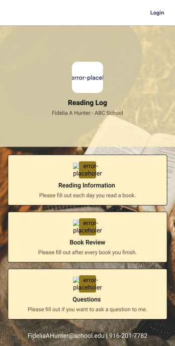 Reading Log App Template