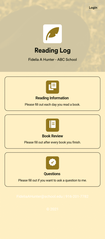 Reading Log App Template