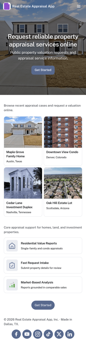 Real Estate Appraisal App Template