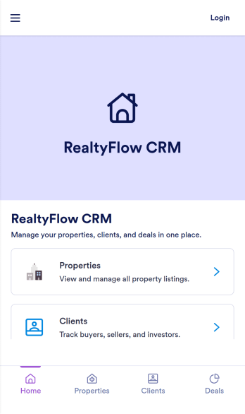 Real Estate CRM App Template