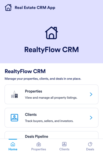 Real Estate CRM App Template