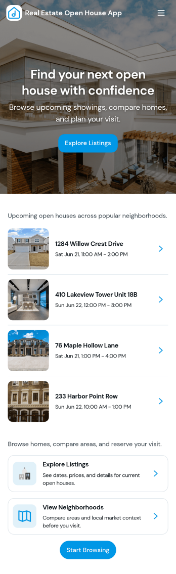 Real Estate Open House App Template