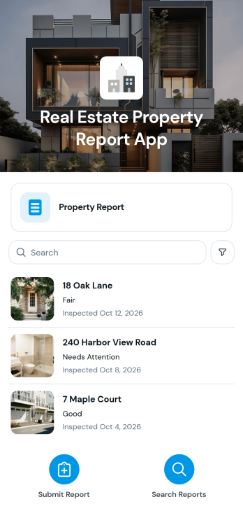 Real Estate Property Report App Template