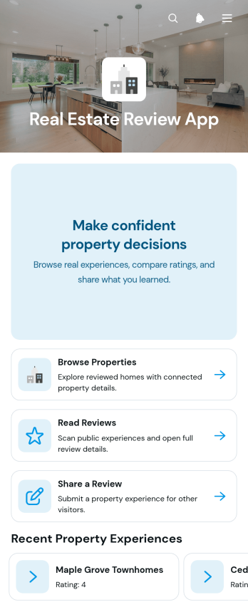 Real Estate Review App Template