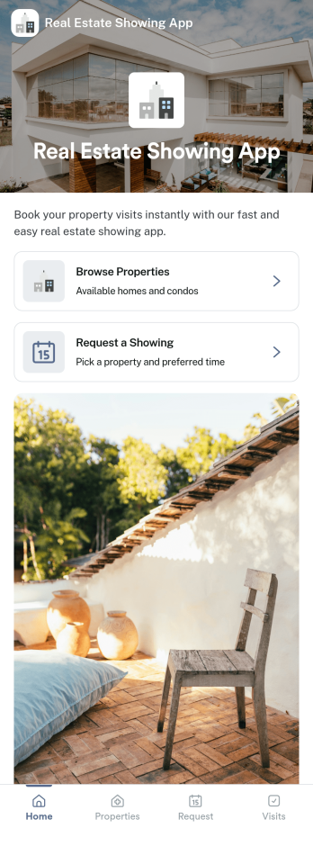 Real Estate Showing App Template