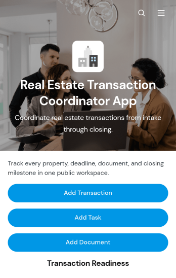 Real Estate Transaction Coordinator App Template